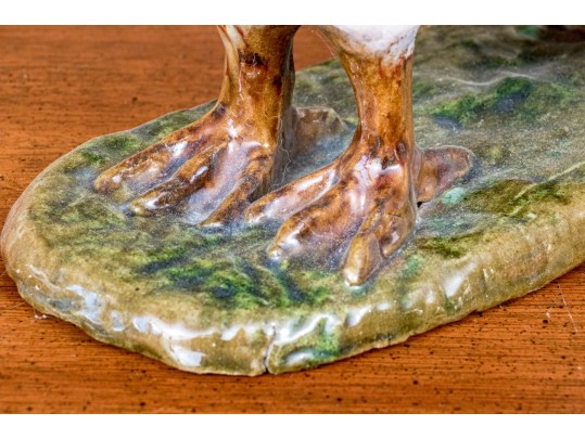 Vintage Painted Terracotta Dove Figure