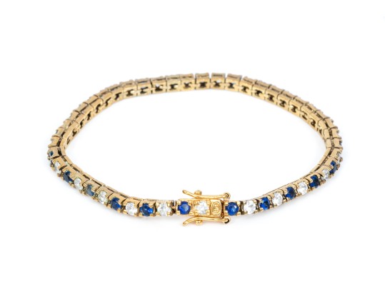 Sterling Silver Vermeil Classic Lot Of Blue And White CZ Jewelry Pieces