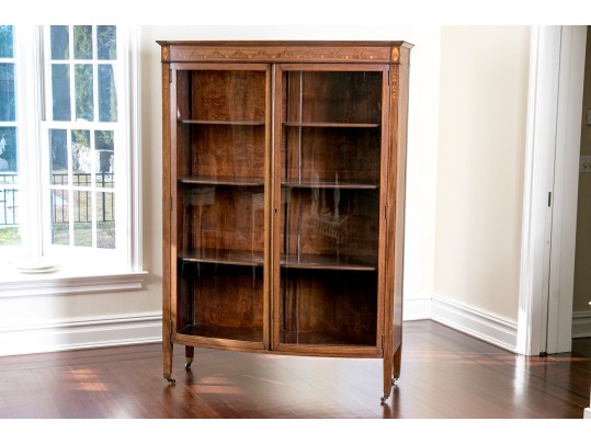 Georgian Style Satinwood Inlaid Mahogany Book Case