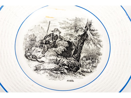 Set Of Eleven French, Digoin Ceramic 7