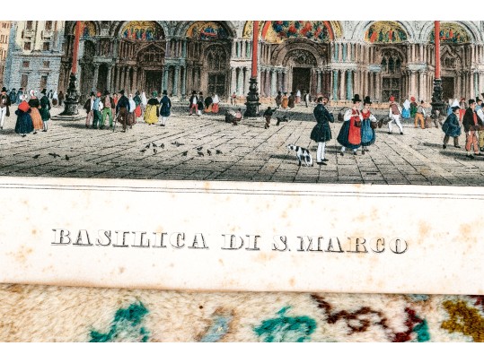 Collection Of Six Italian Hand-colored Lithographs