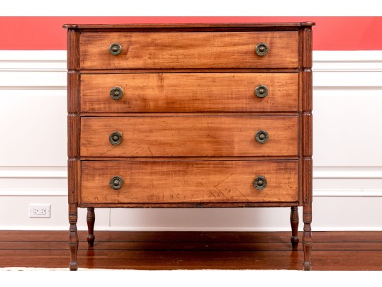 American Federal Cherry Chest, First Half 19th C. 