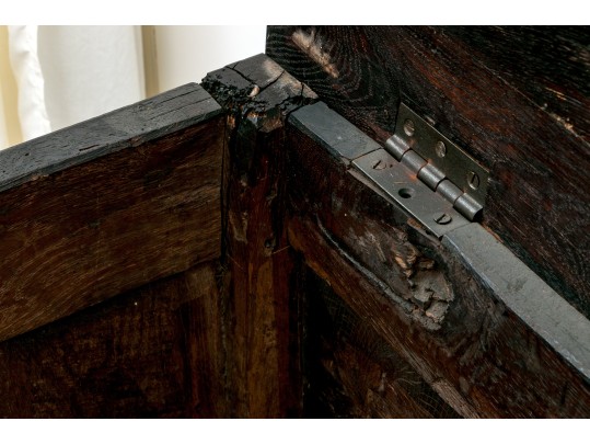 Antique 18th C. English Carved Oak Coffer