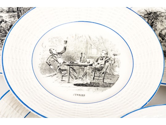 Set Of Eleven French, Digoin Ceramic 7