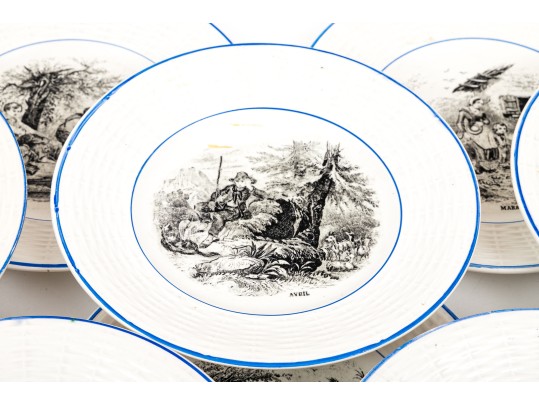 Set Of Eleven French, Digoin Ceramic 7