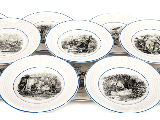 Set Of Eleven French, Digoin Ceramic 7