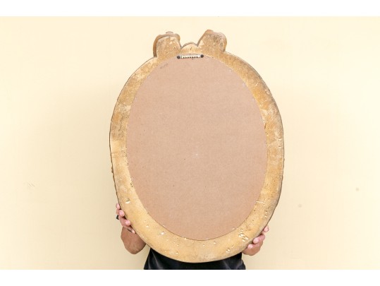 Decorative Gilt Finished Composition Oval Mirror