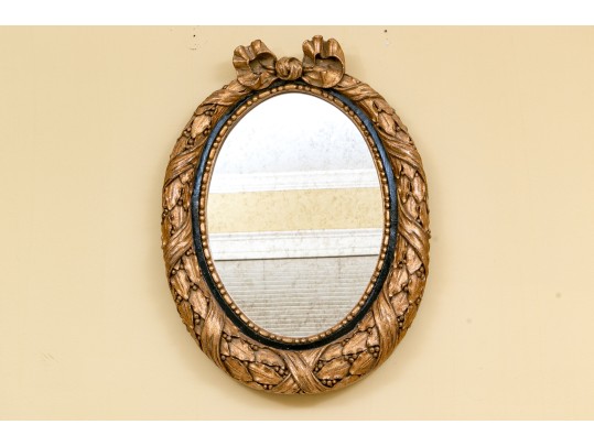 Decorative Gilt Finished Composition Oval Mirror