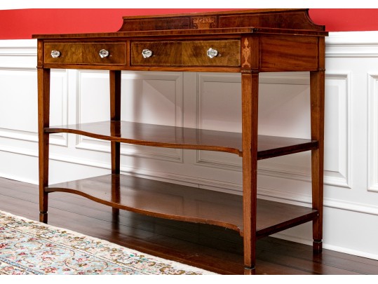 Quality English Marquetry Inlaid Console Table