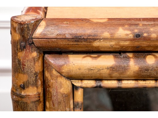 Antique 19th C. Bamboo Framed Glass Paneled Book Case