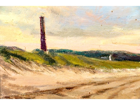 Hal DeWaltoff (American, 20th C.) Oil On Canvas Panel, Coastal Scene With Lighthouse