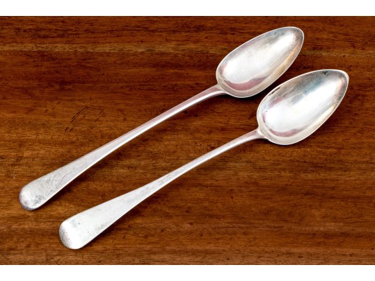 Two Sterling Silver English George III, London, 1817, Susanna Peppin, Stuffing Spoons, 6.86 Ozt.
