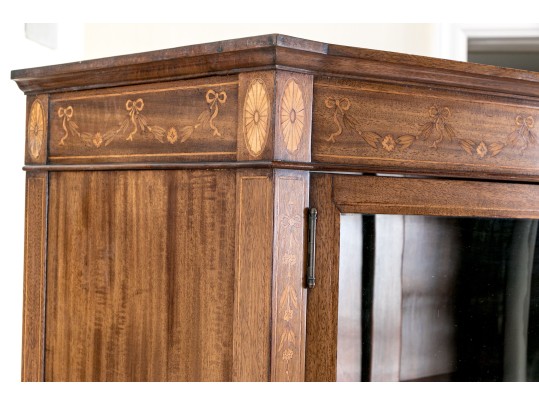 Georgian Style Satinwood Inlaid Mahogany Book Case
