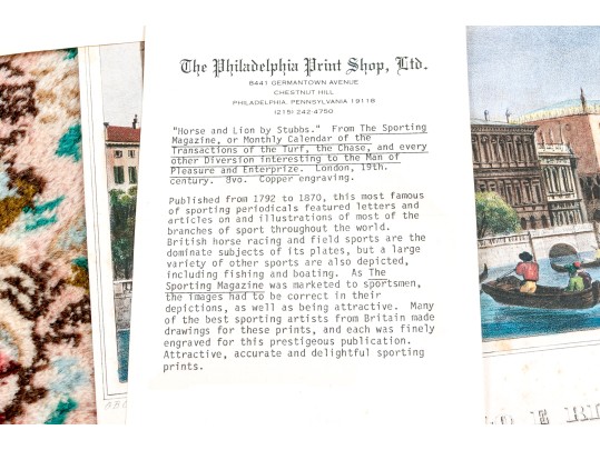 Collection Of Six Italian Hand-colored Lithographs