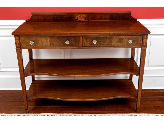 Quality English Marquetry Inlaid Console Table