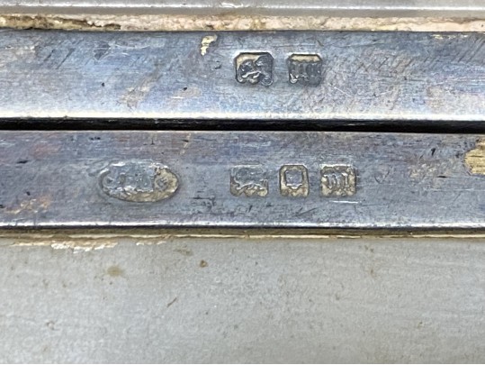 Vintage English Sterling Silver Mounted Alabaster Box