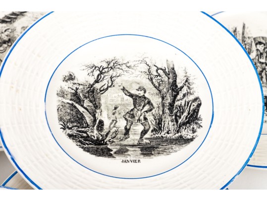 Set Of Eleven French, Digoin Ceramic 7