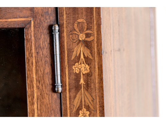 Georgian Style Satinwood Inlaid Mahogany Book Case