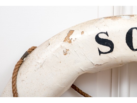 Semi-Antique Life Bouy, Marked SOS