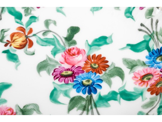 Set Of Five Gorgeous M.R. Marked Polychrome Painted Shallow Bowls