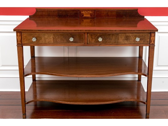 Quality English Marquetry Inlaid Console Table