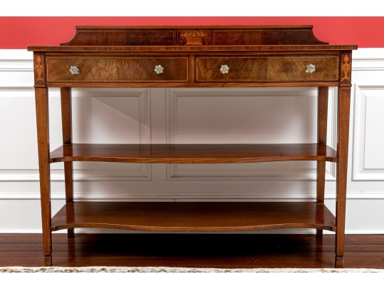 Quality English Marquetry Inlaid Console Table
