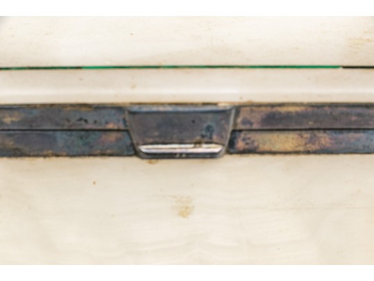 Vintage English Sterling Silver Mounted Alabaster Box