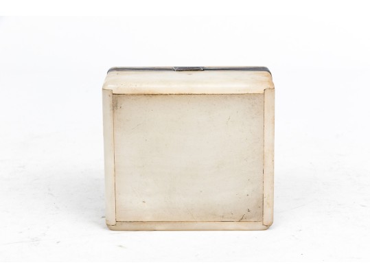 Vintage English Sterling Silver Mounted Alabaster Box