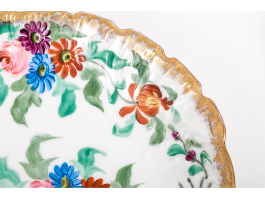 Set Of Five Gorgeous M.R. Marked Polychrome Painted Shallow Bowls