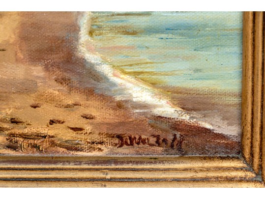 Hal DeWaltoff (American, 20th C.) Oil On Canvas Panel, Coastal Scene With Lighthouse