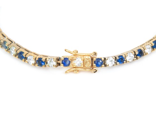 Sterling Silver Vermeil Classic Lot Of Blue And White CZ Jewelry Pieces