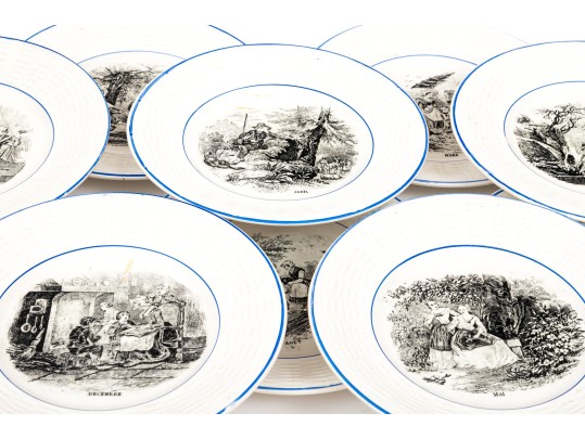 Set Of Eleven French, Digoin Ceramic 7