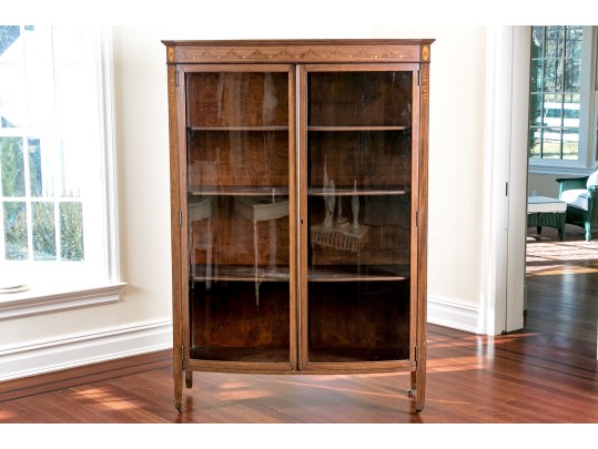 Georgian Style Satinwood Inlaid Mahogany Book Case