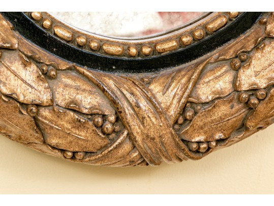 Decorative Gilt Finished Composition Oval Mirror