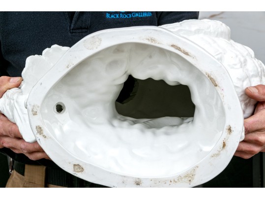 Italian White Glazed Ceramic Model Of A Rooster