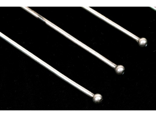 Set Of Six Vintage Sterling Silver Iced Tea Spoons, 2.09 Ozt.