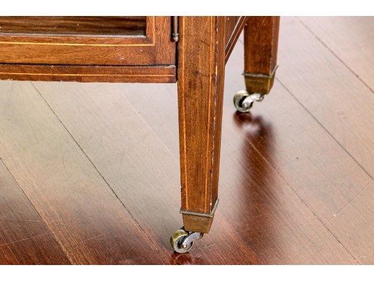 Georgian Style Satinwood Inlaid Mahogany Book Case