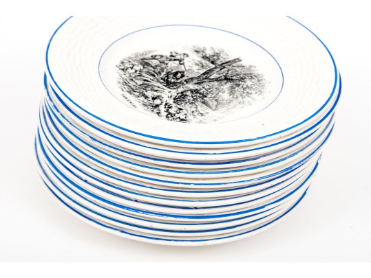 Set Of Eleven French, Digoin Ceramic 7