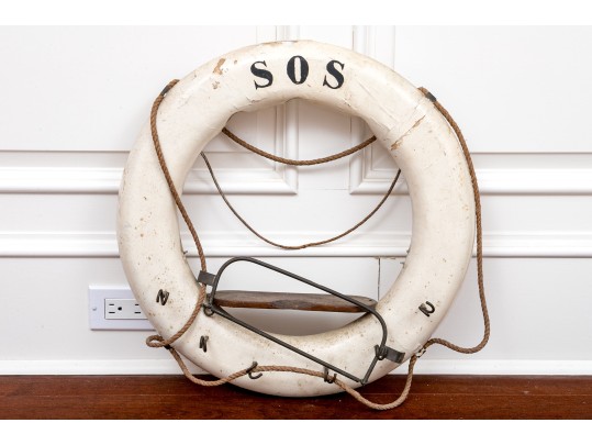 Semi-Antique Life Bouy, Marked SOS