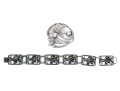 Sterling Silver, Copper, Arts And Crafts Styled Bracelet And Brooch