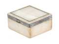 Vintage English Sterling Silver Mounted Alabaster Box
