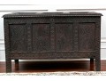 Antique 18th C. English Carved Oak Coffer