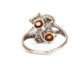 10k White Gold Vintage 5.5mm Cultured Pearl And Diamond Bypass Ring, Size 5.75
