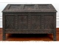 Antique 18th C. English Carved Oak Coffer