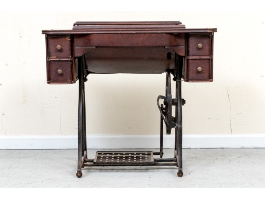 Antique Wheeler & Wilson Sewing Machine With Cabinet