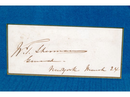 W. T. Sherman, General, Signature On Card