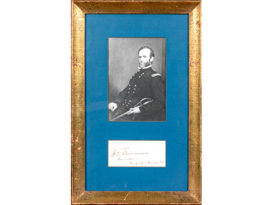 W. T. Sherman, General, Signature On Card
