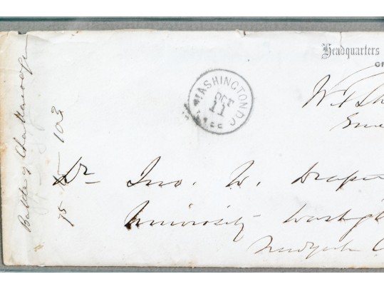 General William T. Sherman (American, 1820-1891) Signed Envelope, With Print Of The General