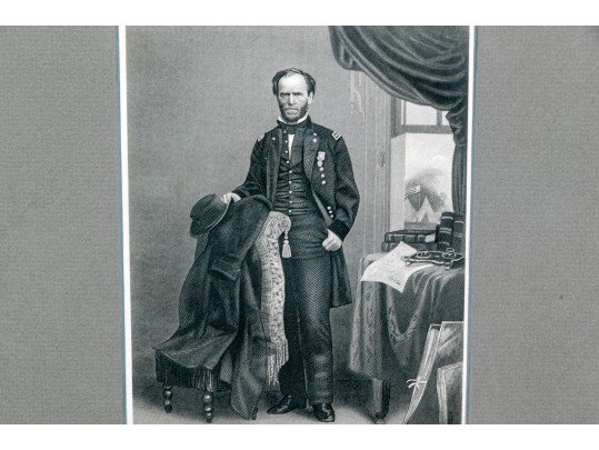 General William T. Sherman (American, 1820-1891) Signed Envelope, With Print Of The General