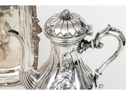 Fine Vintage Silverplate Tea And Coffee Service With Tray